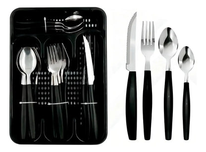 Faqueiro Florenza 25 Peças Preto