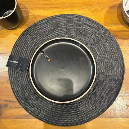 Prato Sobremesa Ceramica Orion Preto 20,5CM