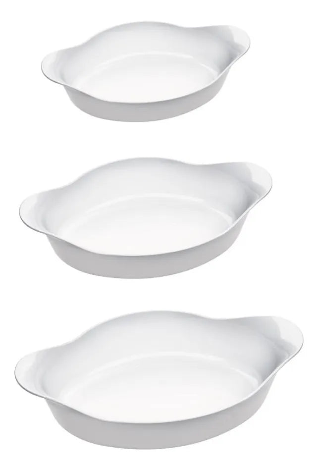 Jogo De Assadeiras Opaline Marinex Nadir - Kit 3 Unidades Cor Branco