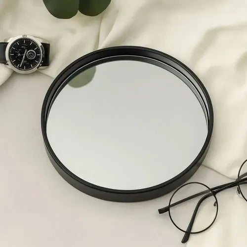 Bandeja Espelhada Plt Preto Redondo 22.5cm Ub10275