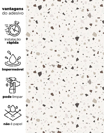 Papel de Parede Vinil Graneliti Autocolante 5MX45CM.