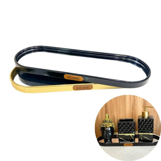 Bandeja Retangular Metal  Vidro Espelhado 30x10x1.5cm Cx C 36