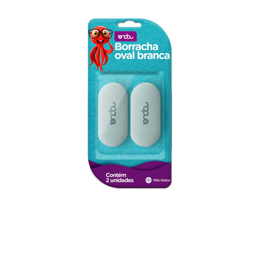 Borracha oval branca c/ 2 und