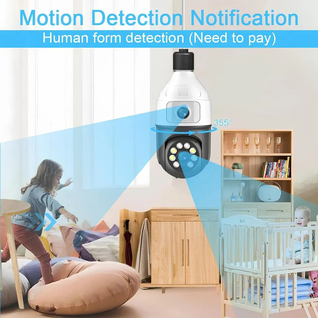Câmera Segurança IP Wi-Fi Lâmpada 360º Full HD Visão Noturna JT-9696