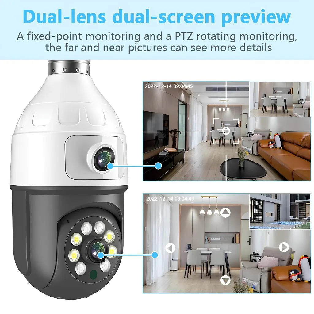 Câmera Segurança IP Wi-Fi Lâmpada 360º Full HD Visão Noturna JT-9696