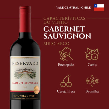 Concha y Toro Vinho Tinto Chileno Reservado Cabernet Sauvignon 750 ml