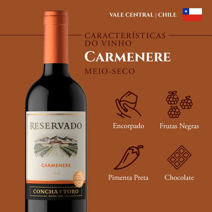 Concha y Toro Vinho Tinto Chileno Reservado Carmenere 750 ml