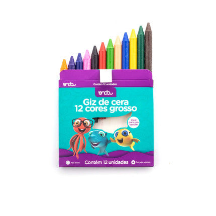 Giz de cera c/12 cores grosso