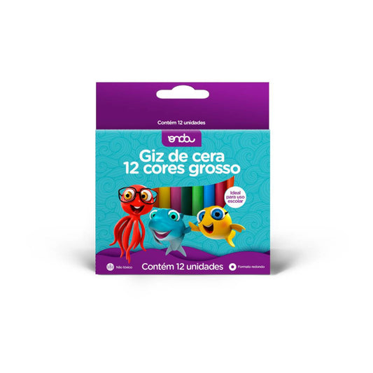 Giz de cera c/12 cores grosso