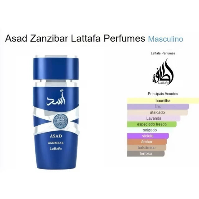 Asad Zanzibar Lattafa Perfumes Eau de Parfum 100ml