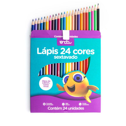 Lápis de Cor 36 Cores Sextavado