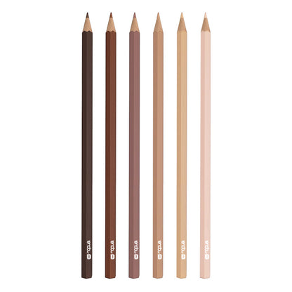 Lapis 6 cores tons de pele sextavado