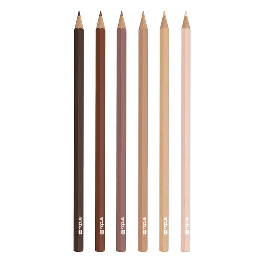 Lapis 6 cores tons de pele sextavado